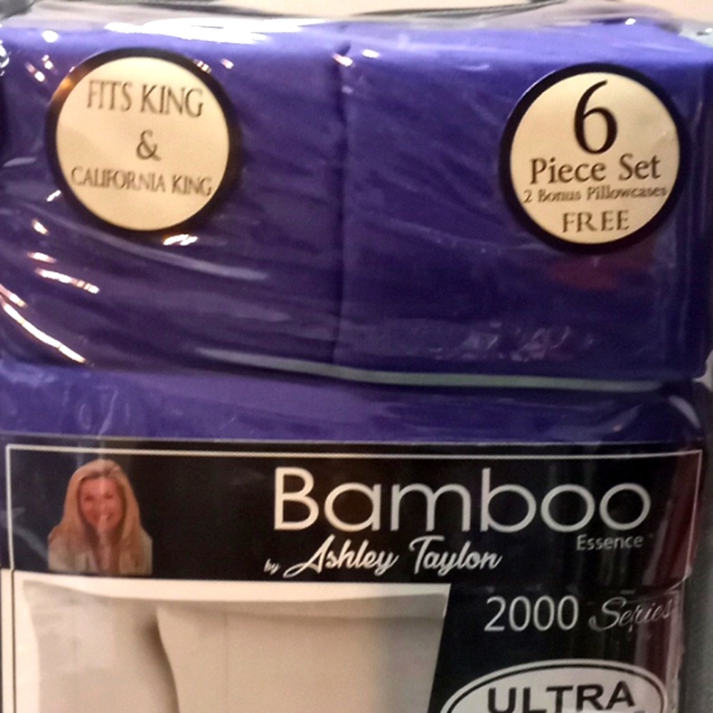 Bamboo Essence King Size  Purple-  6 Piece Sheet Set - Picture 4 of 10